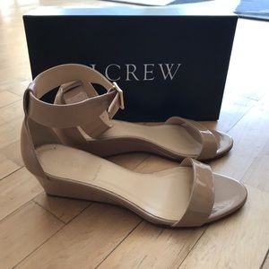 J. Crew Lillian Patent Low Wedges - size 8